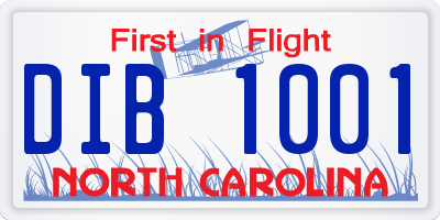 NC license plate DIB1001