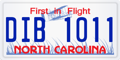 NC license plate DIB1011