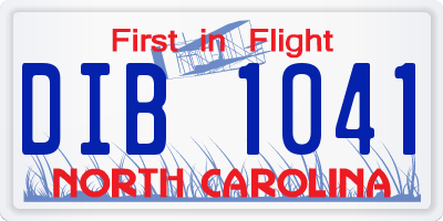 NC license plate DIB1041