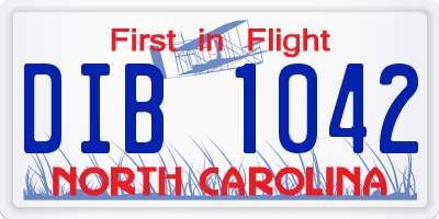 NC license plate DIB1042