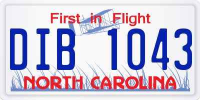 NC license plate DIB1043