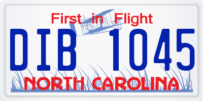 NC license plate DIB1045