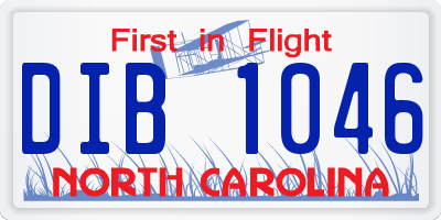NC license plate DIB1046