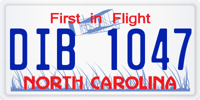 NC license plate DIB1047