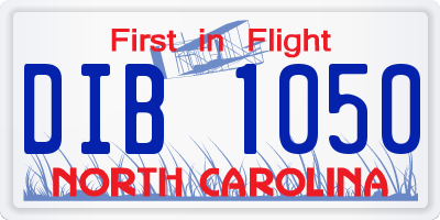 NC license plate DIB1050