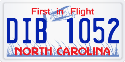 NC license plate DIB1052