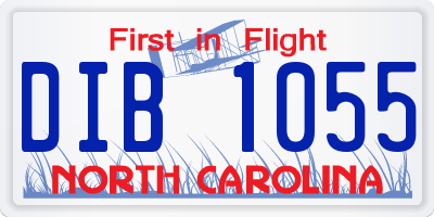 NC license plate DIB1055