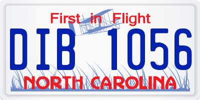 NC license plate DIB1056