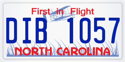 NC license plate DIB1057