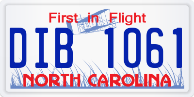 NC license plate DIB1061