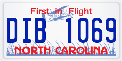 NC license plate DIB1069