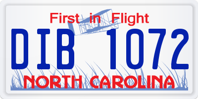 NC license plate DIB1072