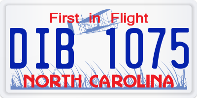 NC license plate DIB1075