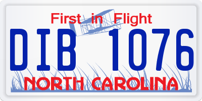 NC license plate DIB1076