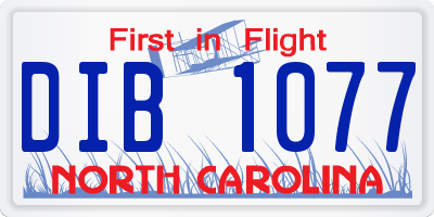 NC license plate DIB1077