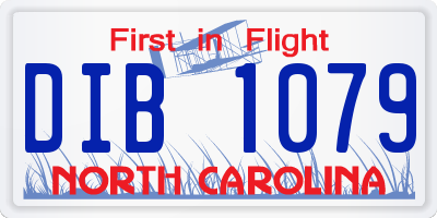 NC license plate DIB1079