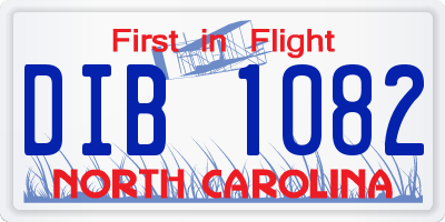 NC license plate DIB1082