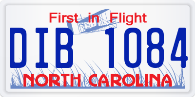 NC license plate DIB1084