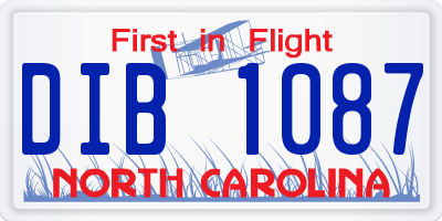 NC license plate DIB1087