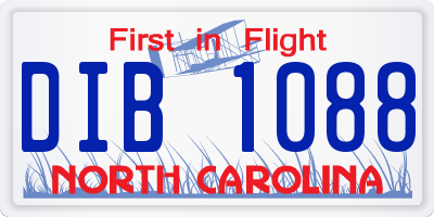 NC license plate DIB1088