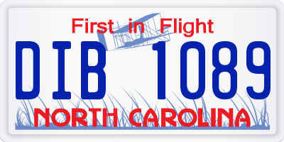 NC license plate DIB1089