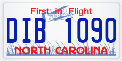 NC license plate DIB1090