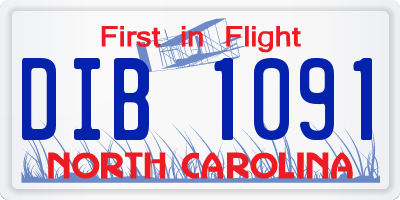 NC license plate DIB1091