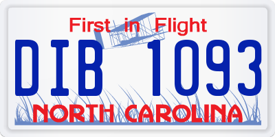 NC license plate DIB1093