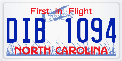 NC license plate DIB1094