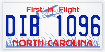 NC license plate DIB1096