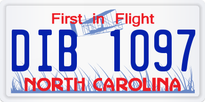 NC license plate DIB1097