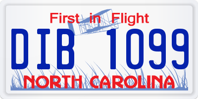 NC license plate DIB1099