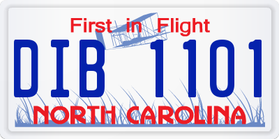 NC license plate DIB1101