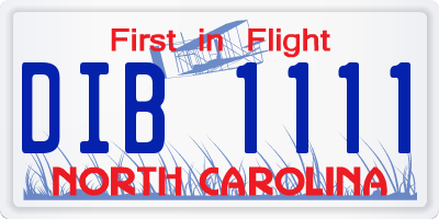 NC license plate DIB1111