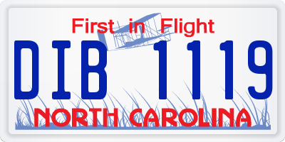 NC license plate DIB1119
