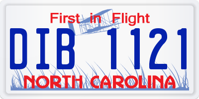 NC license plate DIB1121
