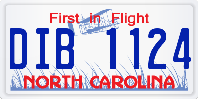NC license plate DIB1124