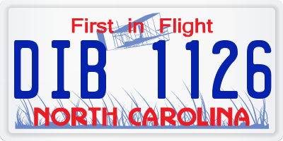 NC license plate DIB1126
