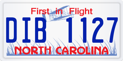 NC license plate DIB1127