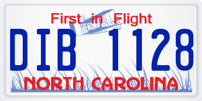 NC license plate DIB1128