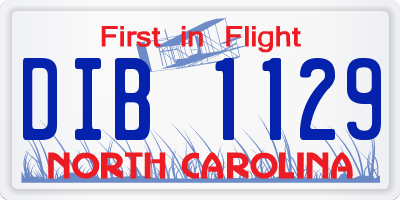 NC license plate DIB1129