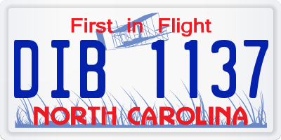 NC license plate DIB1137