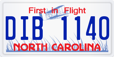NC license plate DIB1140
