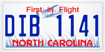 NC license plate DIB1141