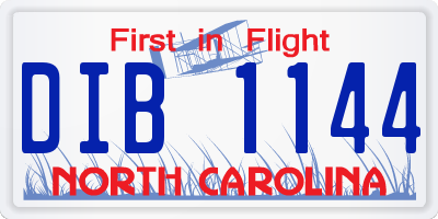 NC license plate DIB1144