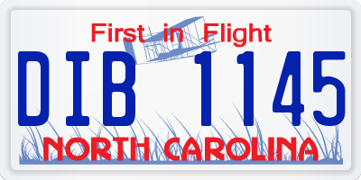 NC license plate DIB1145
