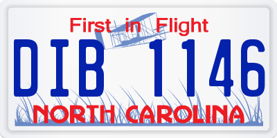 NC license plate DIB1146