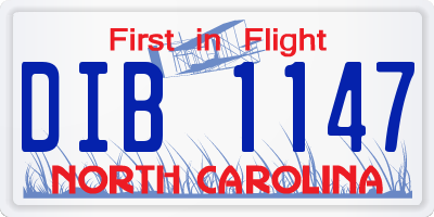 NC license plate DIB1147