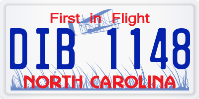 NC license plate DIB1148