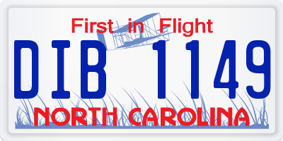 NC license plate DIB1149